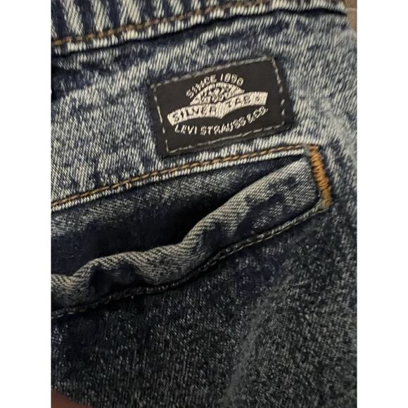 Levi's Levis Silvertab Baggy Black Acid Wash vtg Denim Jean Shorts Mens Sz 40 - Picture 6 of 10